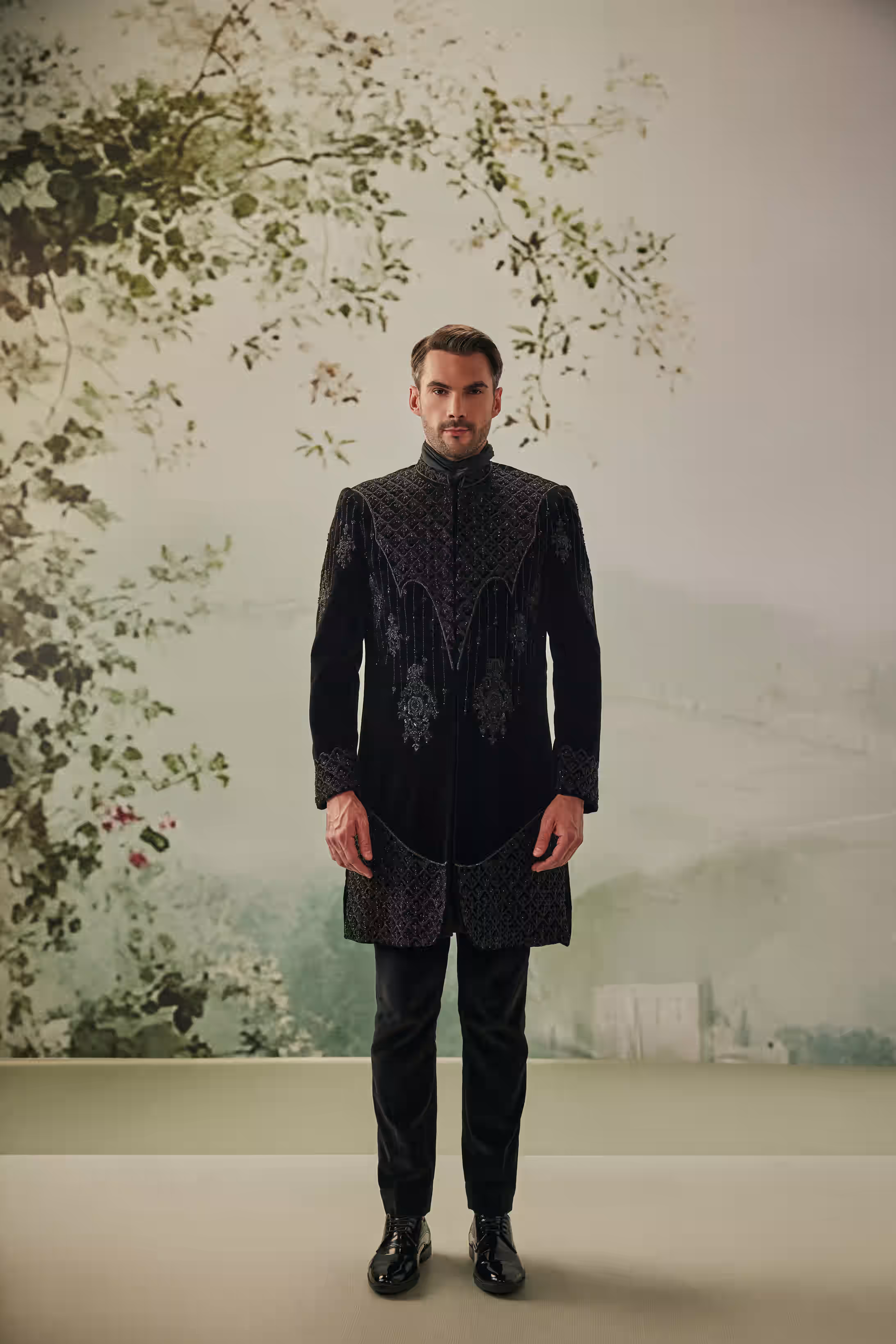 Black Jewellery- Inspired Indo-Western Jacket